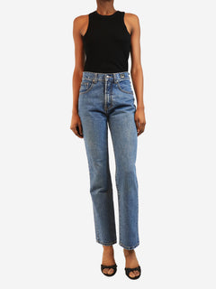 Blue raw-hem jeans - size UK 8