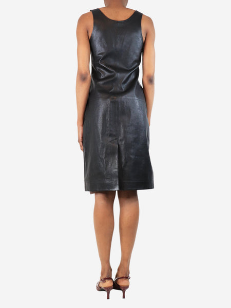 Black leather mini dress - size UK 6 alternate image