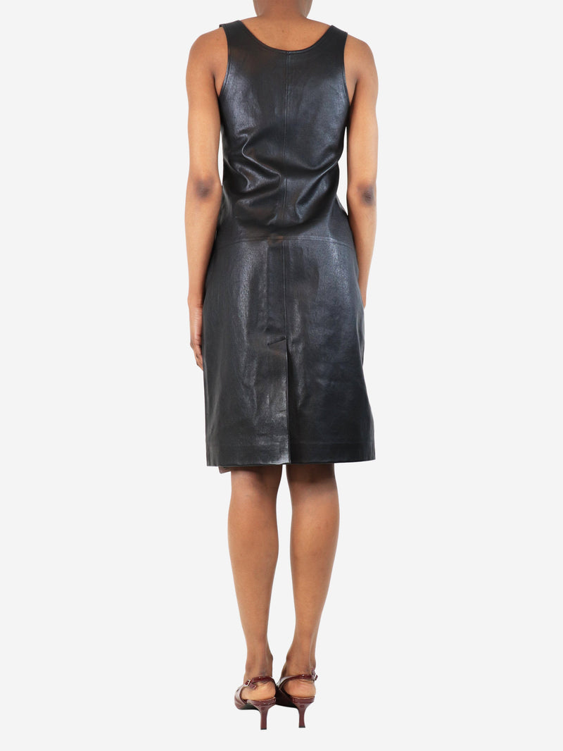 Black leather mini dress - size UK 6 Dresses Bottega Veneta 