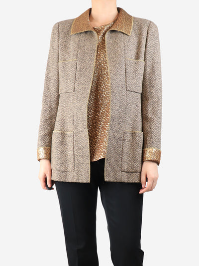 Gold lurex jacket and top set - size UK 14 Sets Chanel 