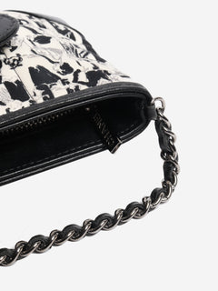 Black and white 2003 Mademoiselle choco bar quilted scarf bag Shoulder bags Chanel 