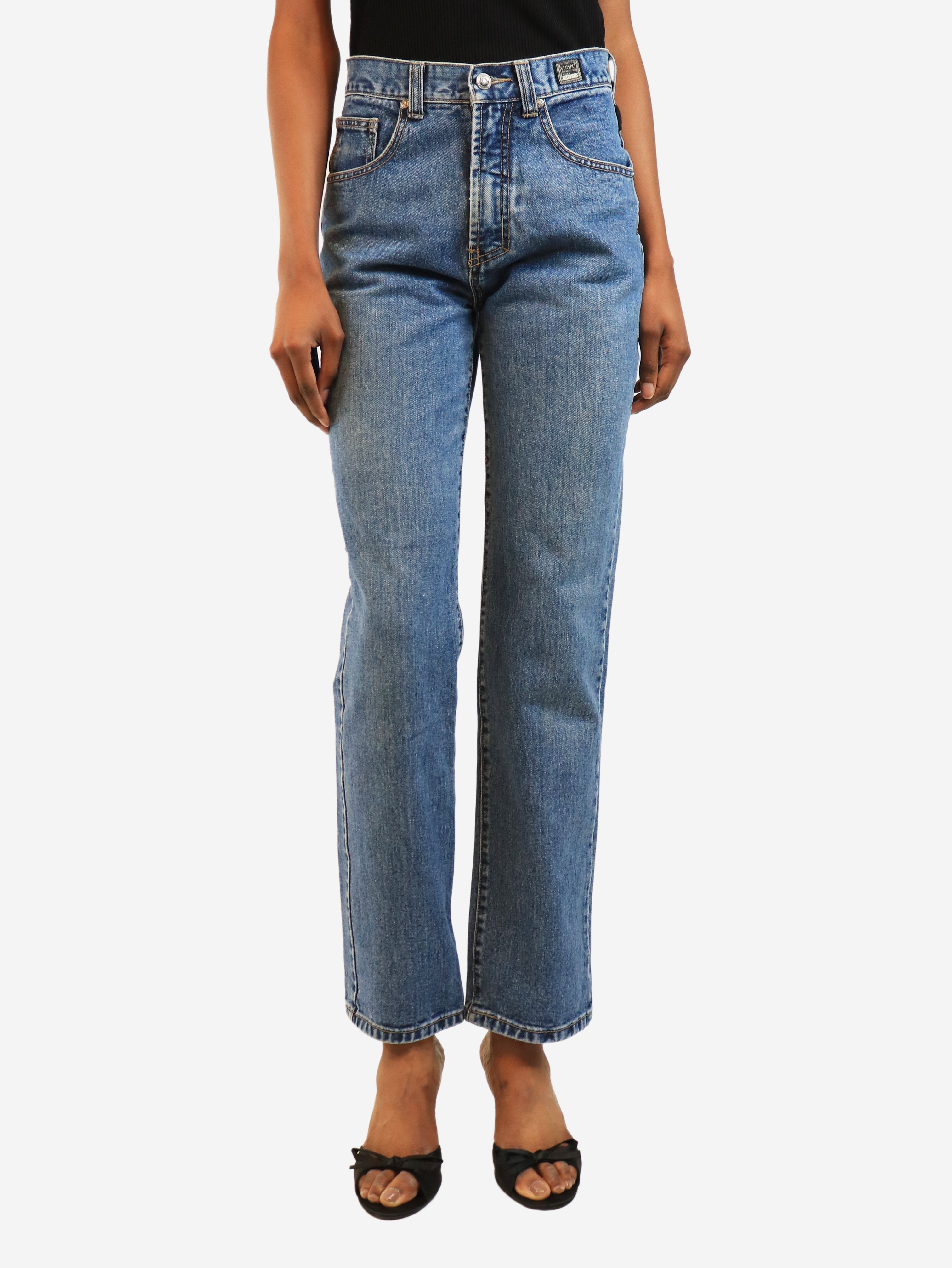 Blue raw-hem jeans - size UK 8