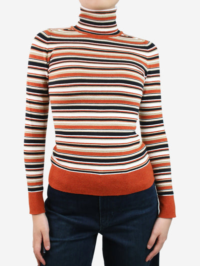 Multicoloured high-neck lurex striped top - size S Tops JoosTricot 