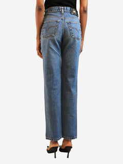 Blue raw-hem jeans - size UK 8