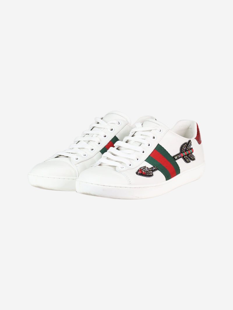 White arrow-detail ace trainers - size EU 36.5 Trainers Gucci 