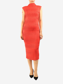 Red plisse midi dress - size S Dresses Veronica Beard 