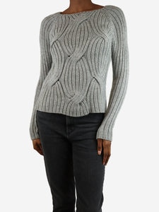 KF/Kaufmanfranco Grey cable knit jumper - size XS