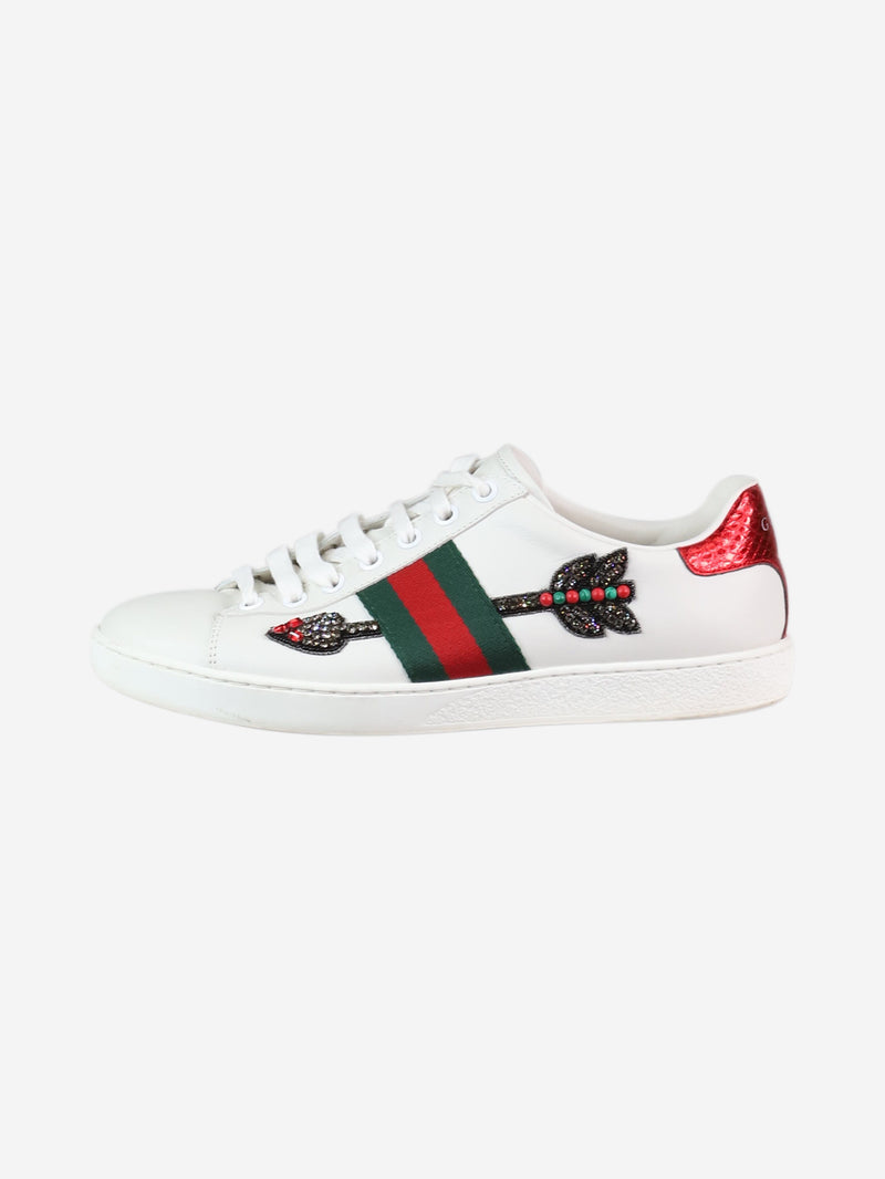 White arrow-detail ace trainers - size EU 36.5 Trainers Gucci 