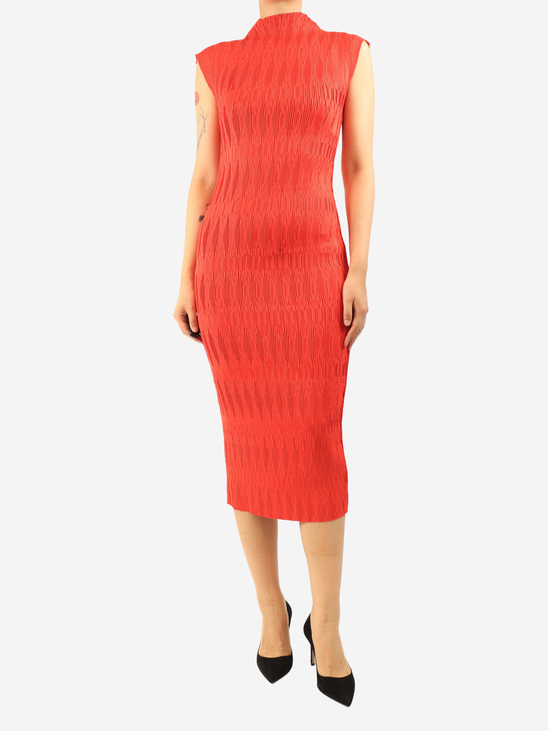Red plisse midi dress - size S Dresses Veronica Beard 