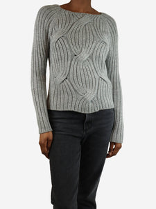 KF/Kaufmanfranco Grey cable knit jumper - size XS