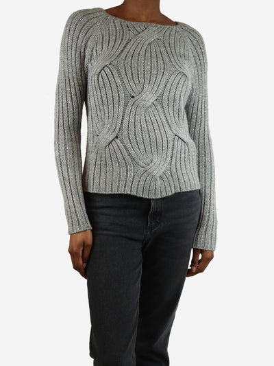 Grey cable knit jumper - size XS Knitwear KF/Kaufmanfranco 