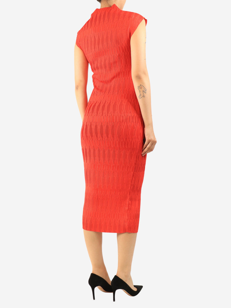 Red plisse midi dress - size S Dresses Veronica Beard 