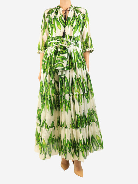 Green pea pod maxi dress - size UK 8 product image