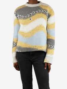 Loewe Multicolour intarsia knit jumper - size XS