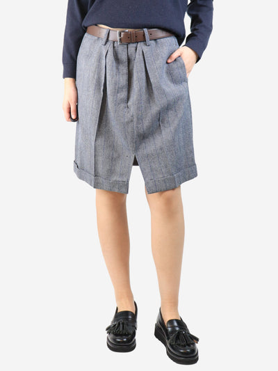 Grey belted pinstripe skirt - size UK 10 Skirts Prada 