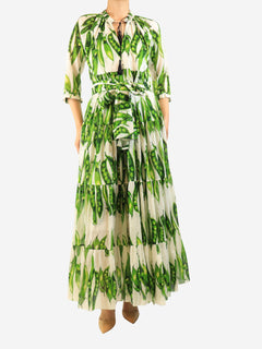 Green pea pod maxi dress - size UK 8 Dresses Samantha Sung 