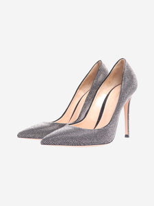 Gianvito Rossi Silver diamanté heels - size EU 37 (UK 4)