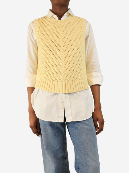 Yellow cotton chevron jumper vest - size S product image
