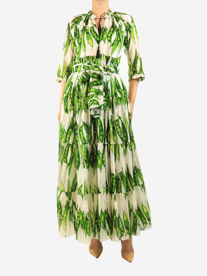Green pea pod maxi dress - size UK 8 Dresses Samantha Sung 