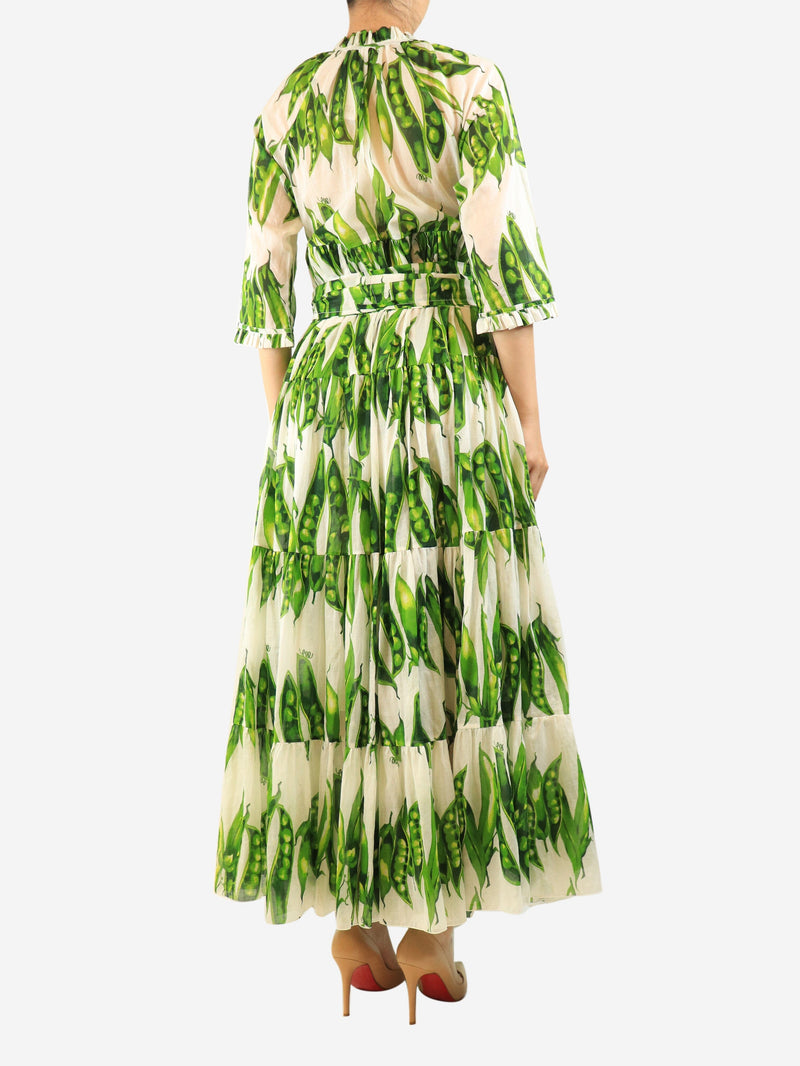 Green pea pod maxi dress - size UK 8 Dresses Samantha Sung 