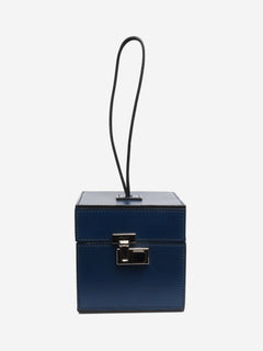 Navy leather box bag Clutch bags Moynat 