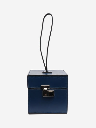 Navy leather box bag Clutch bags Moynat 