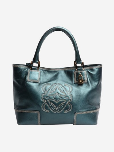 Teal metallic Anagram tote Tote Bags Loewe 