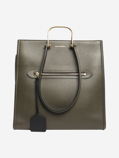 Army green The Tall Story leather bag Bags Alexander McQueen 
