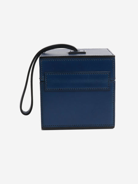 Navy leather box bag alternate image
