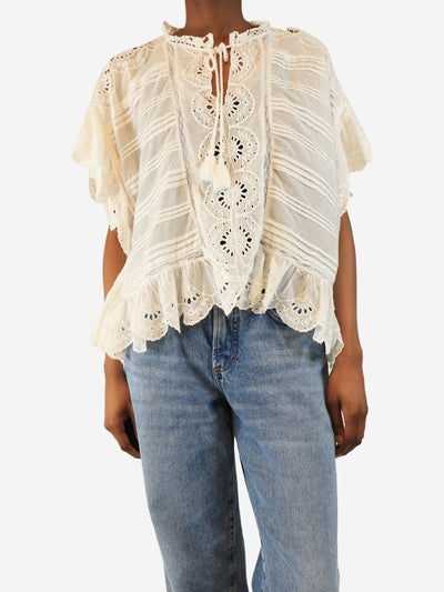 White Payton ruffled top - size UK 6 Tops Marant Etoile 