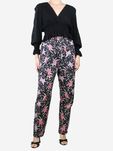 Isabel Marant Black elasticated floral trousers - size S