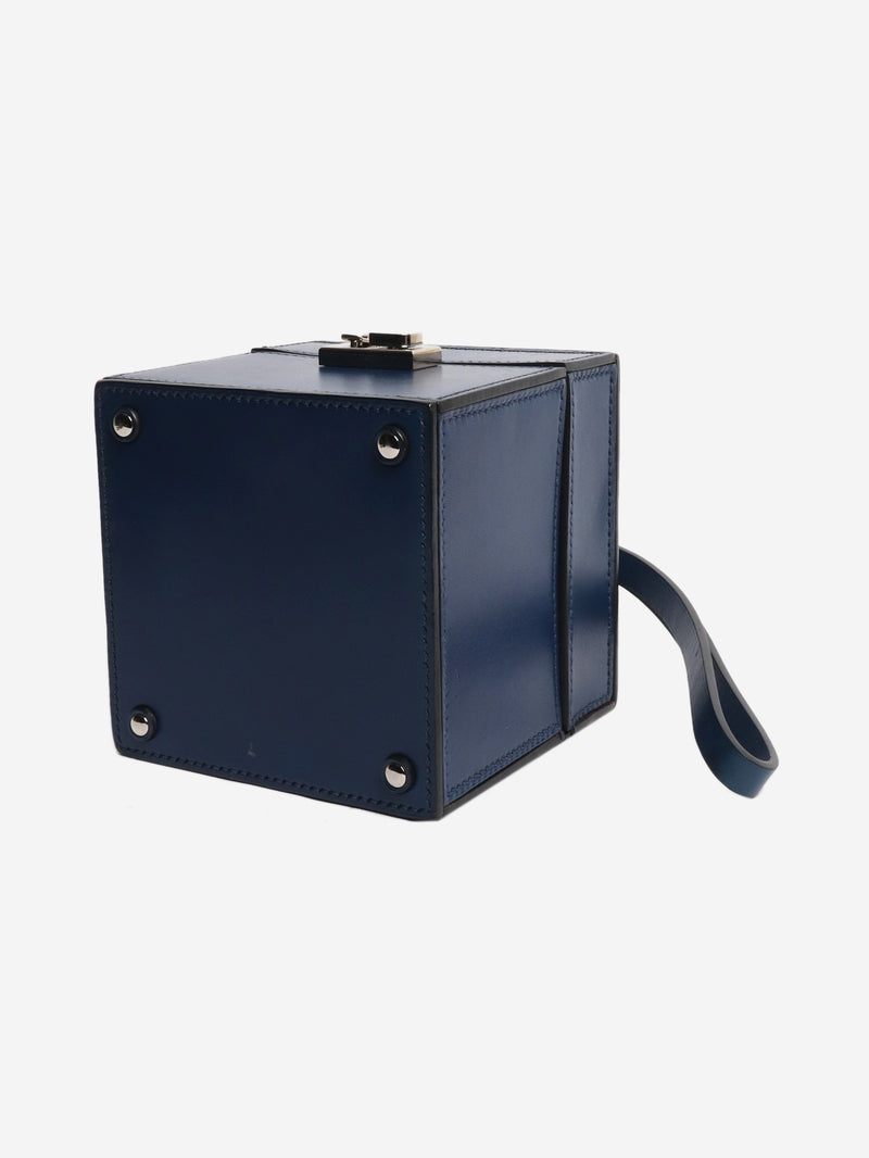 Navy leather box bag Clutch bags Moynat 