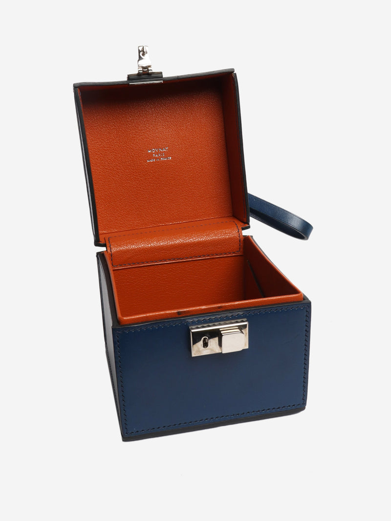 Navy leather box bag Clutch bags Moynat 