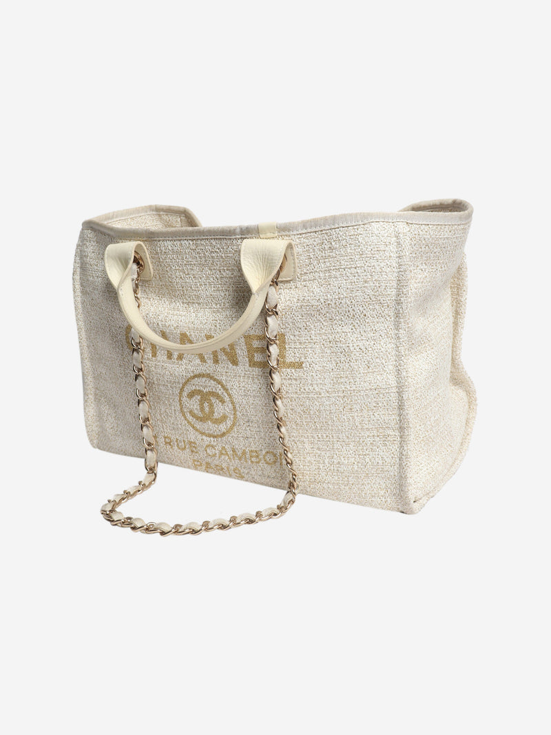 Cream deauville tote bag Top Handle Bags Chanel 