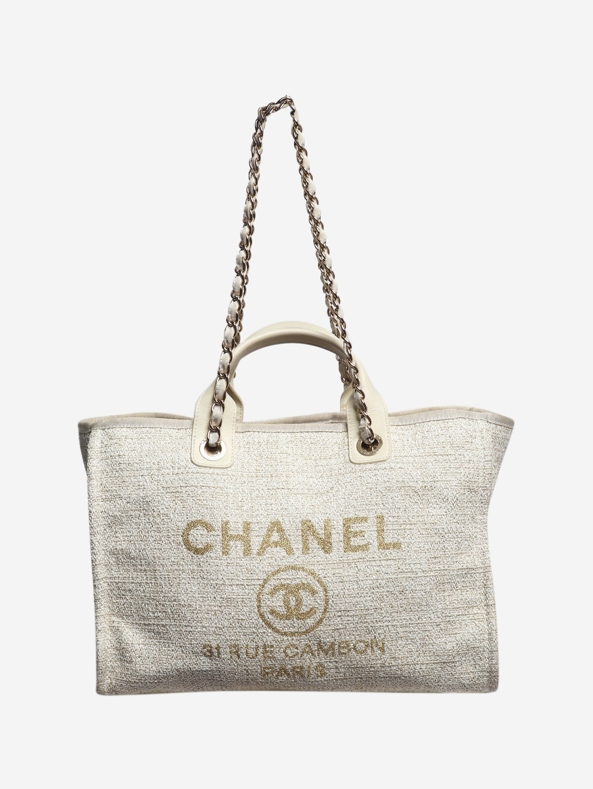 Cream deauville tote bag Top Handle Bags Chanel 