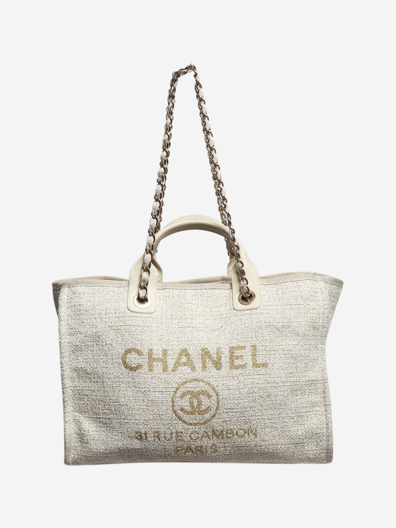 Cream deauville tote bag Top Handle Bags Chanel 