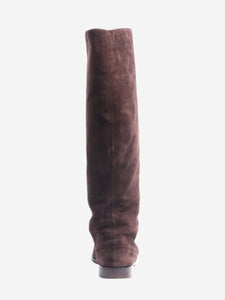 Manolo Blahnik Brown suede fur-lined knee-high boots - size EU 40