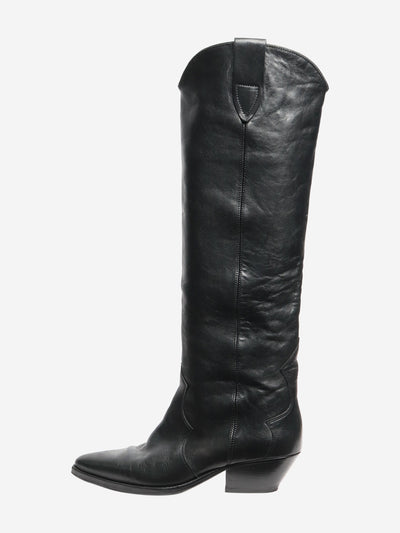 Black leather knee-high cowboy boots - size EU 39 (UK 6) Boots Isabel Marant 
