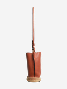 Loewe Brown calfskin raffia Gate bucket bag