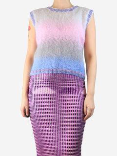 Multi mohair blend ombre knit vest - size S Knitwear Rose Carmine 