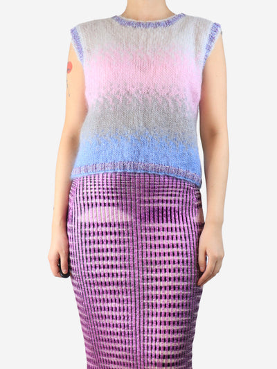Multi mohair blend ombre knit vest - size S Knitwear Rose Carmine 