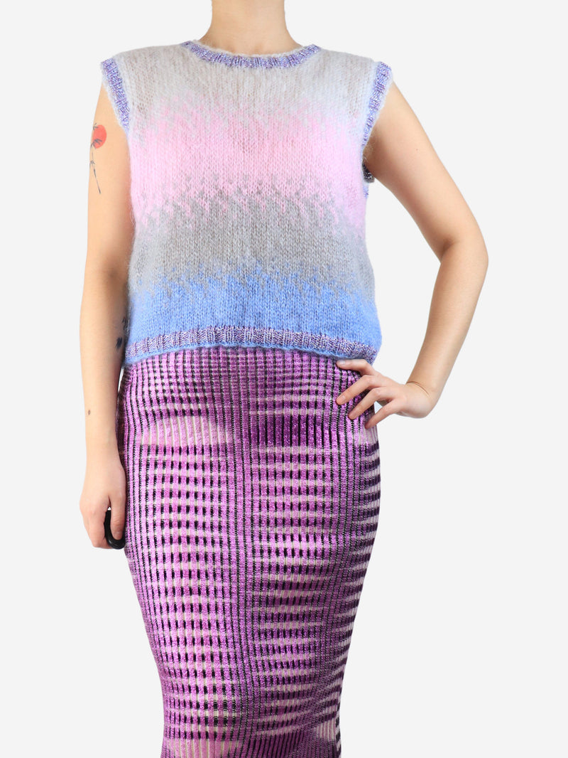Multi mohair blend ombre knit vest - size S Knitwear Rose Carmine 