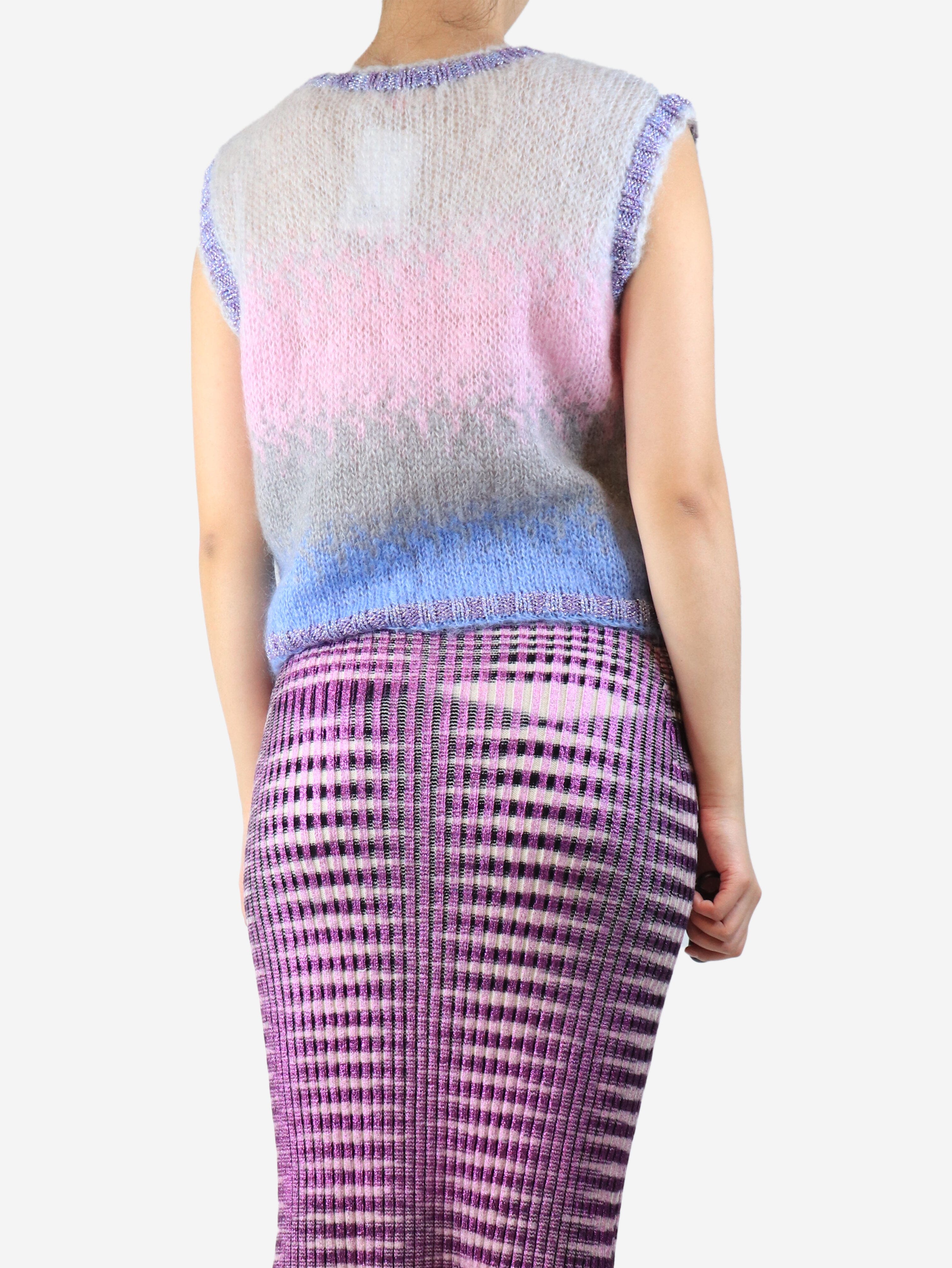 Multi mohair blend ombre knit vest - size S Knitwear Rose Carmine 