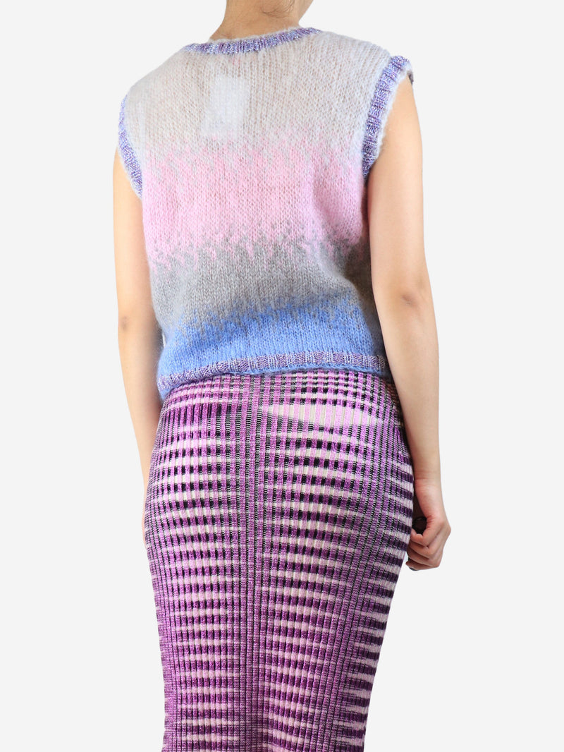 Multi mohair blend ombre knit vest - size S Knitwear Rose Carmine 