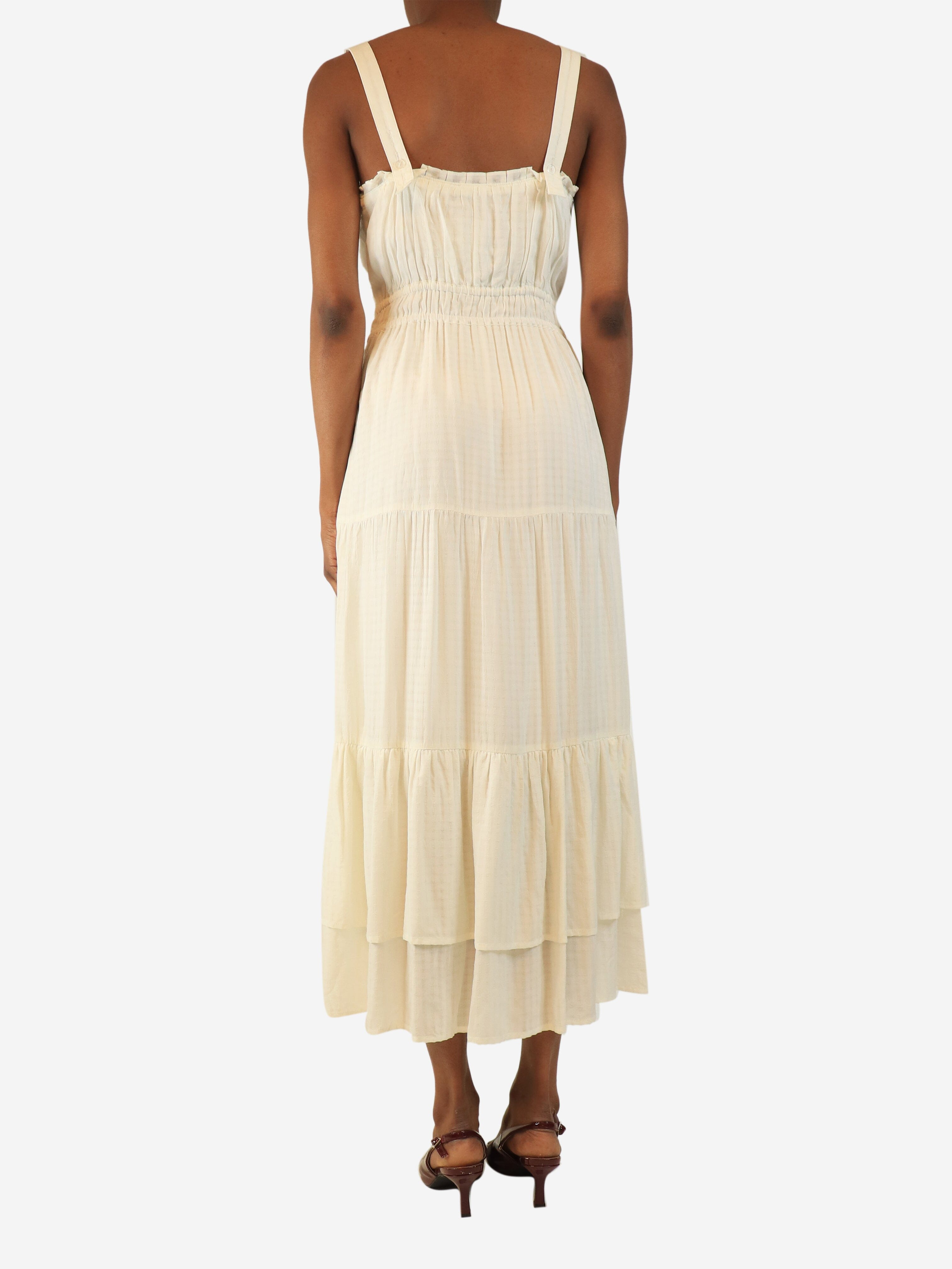 White embroidered cotton slip dress - size S Dresses Juliet Dunn 