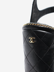 Chanel Black quilted leather platform sandal heels - size EU 38