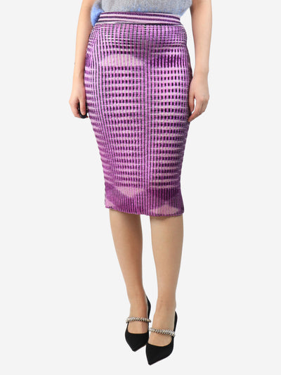 Purple ribbed wool skirt - size UK 8 Skirts Missoni 