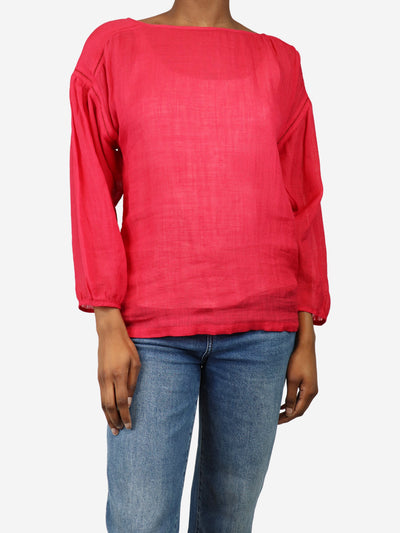 Pink linen and silk-blend top - size UK 6 Tops Fendi 