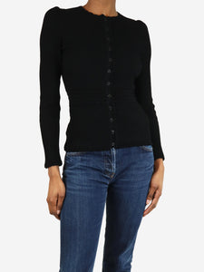 Dolce & Gabbana Black ribbed knit cardigan - size UK 6