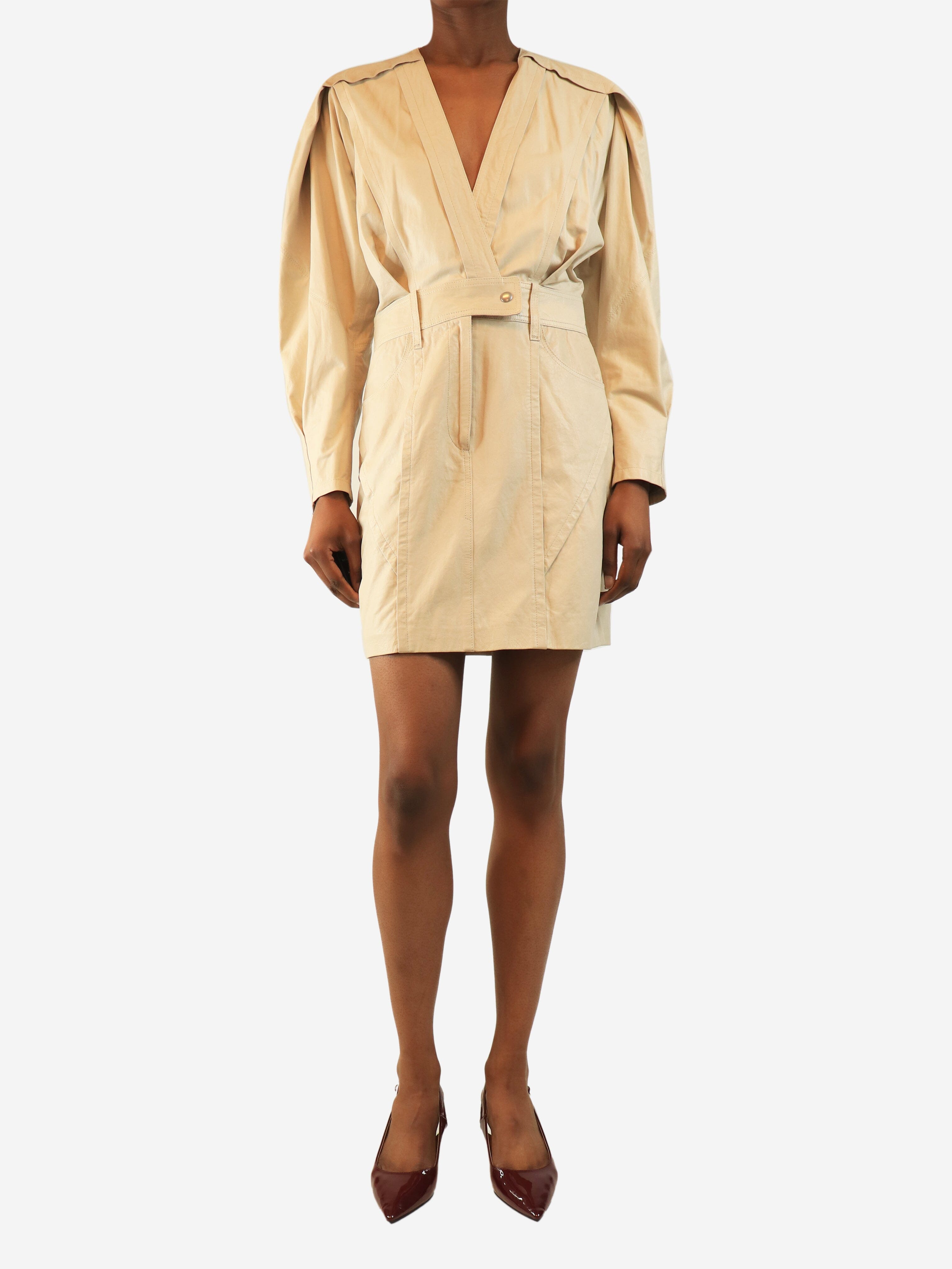 Cream leather mini dress - size UK 8 Dresses IRO 